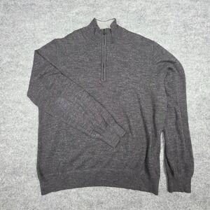 Faherty 1/4 Zip Suffolk Pullover Sweater Men's Large Gray Cashmere Blend
